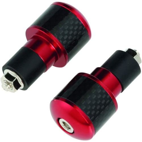 Terminali manubrio carbon/rosso mm.17