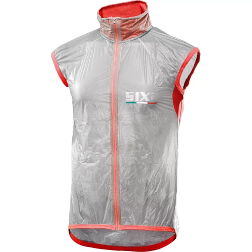 GILET ANTIVENTO TRASPARENT/RED - XL