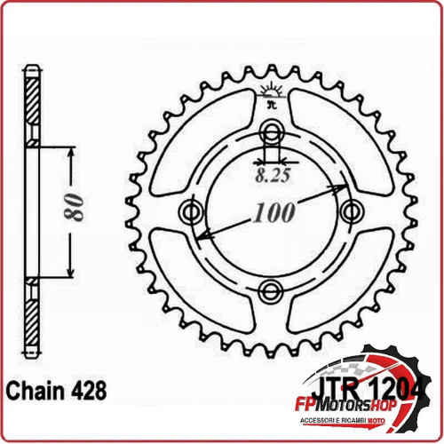 CORONA PER MOTO JT 1204 Z49 JTR1204.49 HONDA CRF 125 F 15-
