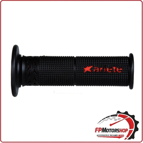 COPPIA MANOPOLE MANUBRIO PER MOTO ESTORIL ROSSO-NERO ARIETE 02615R 120MM FORATA