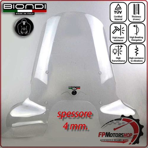 PARABREZZA PER SCOOTER PIAGGIO BEVERLY 300/400 HPE BIONDI 8061298 SPESSORE 4mm