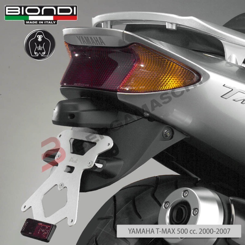 PORTATARGA PER SCOOTER YAMAHA TMAX 500 00-07 ALLUMINIO BIONDI INCLINAZIONE FISSA