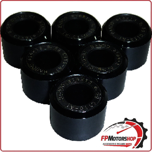 KIT 6 RULLI MASSETTE VARIATORE SCOOTER PER VESPA 50 ET2 97>05 AGILITY16X13 8,5G
