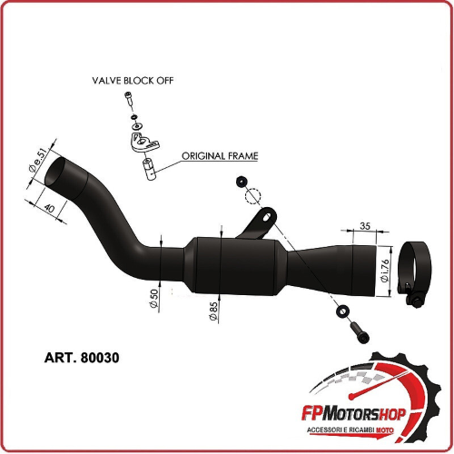 RACCORDO ELIMINA CATALIZZATORE PER KAWASAKI ZX-10R/RR 21- LEOVINCE 80030