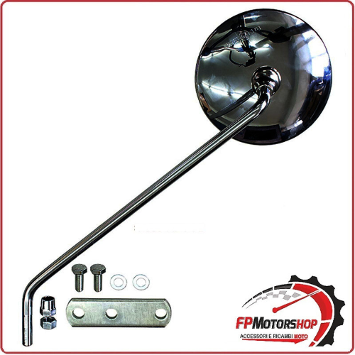 SPECCHIO SPECCHIETTO SX PER PIAGGIO VESPA PX 125 150 200 98-07 CON SUPPORTO