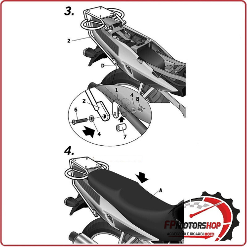 ATTACCO BAGAGLIO BAULETTO MOTO PER SUZUKI GS 500 01>11 F SHAD S0GS51ST