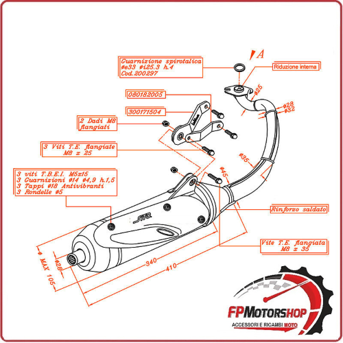 MARMITTA SILENZIATORE TERMINALE DI SCARICO SITO PER YAMAHA NEO'S 50 02-12 0734