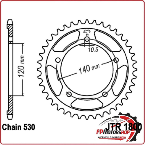 CORONA TRASMISSIONE PER MOTO JT1800 Z42 JTR1800.42 42 DENTI 530 SUZUKI GSX-R1000