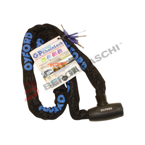 CATENA LUCCHETTO ANTIFURTO PER MOTO 150CM MAGLIA QUADRA 8MM OXFORD LK105