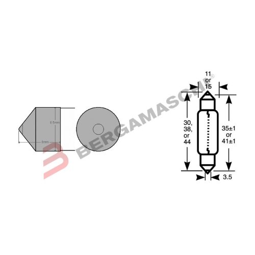 SCATOLA 10PZ LAMPADE LAMPADINE SILURO 12V 10W 10X41 LAMPADA 41MM PER AUTO MOTO