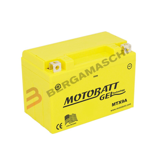 BATTERIA AGM GEL PER MOTO 12V MOTOBATT MTX9A YTX9A HONDA XR 600R 93-00