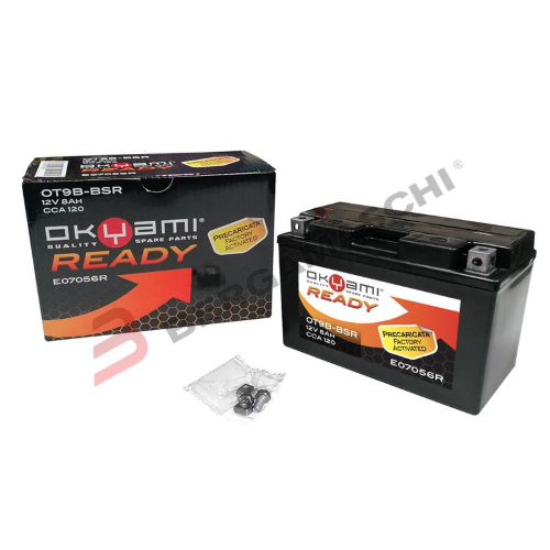 BATTERIA AGM GEL PER MOTO 12V 8 Ah OKYAMI OT9B-BSR YT9B YAMAHA MAJESTY 400 04-06