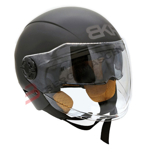 CASCO JET MOTO SCOOTER BKR TRE NERO OPACO TAGLIA 63/64 XXL CON CALOTTA IN ABS