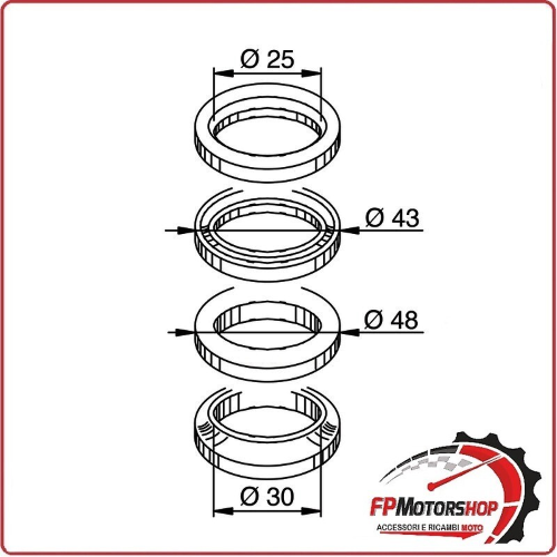 KIT RALLE STERZO PER MALAGUTI MADISON CENTRO BLOG 125.150 OKYAMI CUSCINETTI