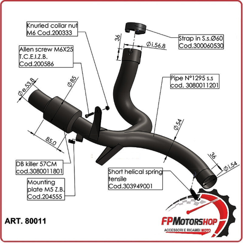 RACCORDO ELIMINA CATALIZZATORE PER DUCATI MULTISTRADA 950 17-20 LEOVINCE 80011