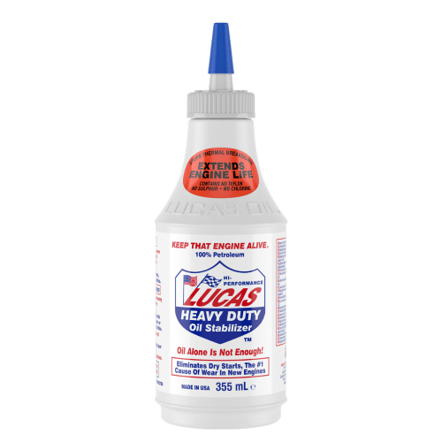 LUCAS HEAVY DUTY OIL STABILIZER 355ML  MIGLIORA LA LUBRIFICAZIONE DEL OLIO MOTORE