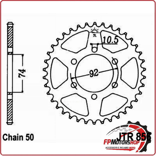 CORONA PER MOTO JT 856 Z45 JTR856.45 45 DENTI PASSO 530 YAMAHA 400/550 XJ 81-85
