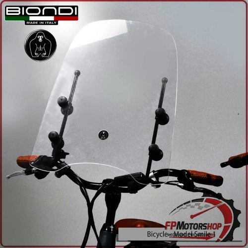 PARABREZZA SCHERMO UNIVERSALE TRASPARENTE PER BICI BIONDI 8071268 SENZA ATTACCHI