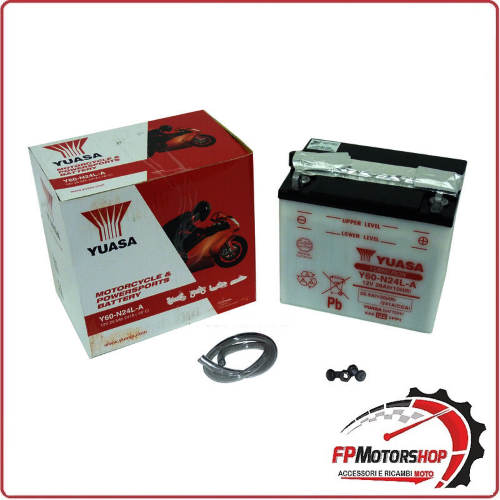BATTERIA PER MOTO YUASA Y60-N24L-A 12V 28AH 185X125X176MM CCA300