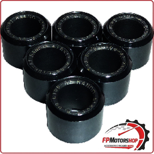 KIT 6 RULLI MASSETTE VARIATORE PER SCOOTER 20x12 12,3G PEUGEOT 125 CITYSTAR