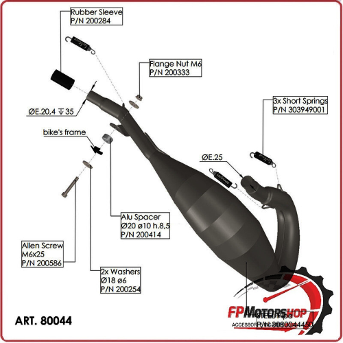 KIT COLLETTORI SCARICO X-FIGHT PER SHERCO SE/SM-R/RS 50 21- LEOVINCE 80044