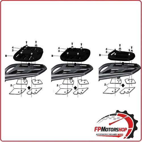 ATTACCO BAGAGLIO BAULETTO MOTO PER BMW R1200 RT 09>13 K1200 GS >07 SHAD W0RT19ST