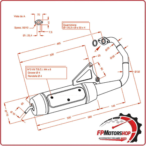 MARMITTA SILENZIATORE TERMINALE DI SCARICO SITO PER MBK BOOSTER 50 0559