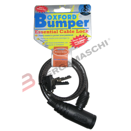 CAVO ANTIFURTO CON LUCCHETTO PER CASCO MOTO NERO 60CM X 6MM OXFORD OF02