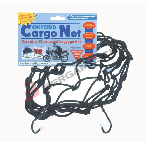 RETE PORTAOGGETTI ELASTICA PER MOTO NERA CON GANCI OXFORD OX663 35x35CM