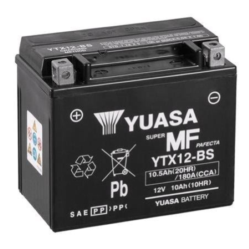BATTERIA AVVIAMENTO PER MOTO SCOOTER YUASA YTX12- BS 12 V 10 Ah  HONDA PIAGGIO