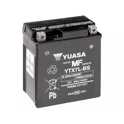 BATTERIA AVVIAMENTO YUASA YTX7L-BS PER MOTO SCOOTER 12 V 6 Ah APRILIA HONDA SH