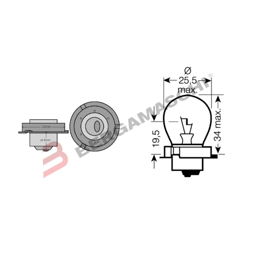 SCATOLA 10PZ LAMPADE LAMPADINE 12V 15W P26S SCODELLINO 12V 15W P26S PER SCOOTER