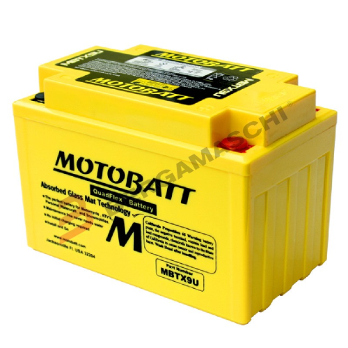 BATTERIA AGM GEL PER MOTO 12V MOTOBATT MBTX9U YTX9 HONDA XR 600R 93-00 KAWASAKI