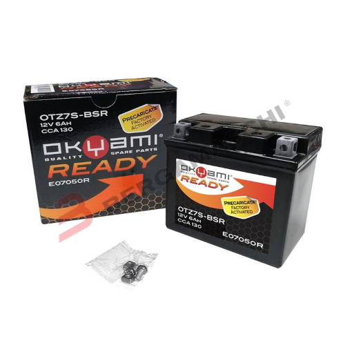 BATTERIA AGM GEL PER MOTO 12V 6 Ah OKYAMI OTZ7S-BSR YTZ7S KTM EXC 250/400/450