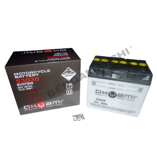BATTERIA PER MOTO 12 V  30 Ah OKYAMI 53030 CON MANIGLIA GUZZI V 65 FLORIDA