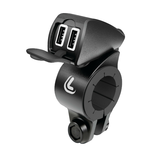 Usb-Fix Trek, doppio caricatore usb resistente all’acqua, fissaggio a manubrio - Ultra Fast Charge - 5400 mA - 12/24V