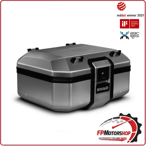 BAULETTO PER MOTO SHAD TR37 ARGENTO LINEA TERRA D0TR37100 PIASTRA NON INCLUSA