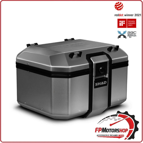 BAULETTO PER MOTO SHAD TR48 ARGENTO LINEA TERRA D0TR48100 PIASTRA NON INCLUSA
